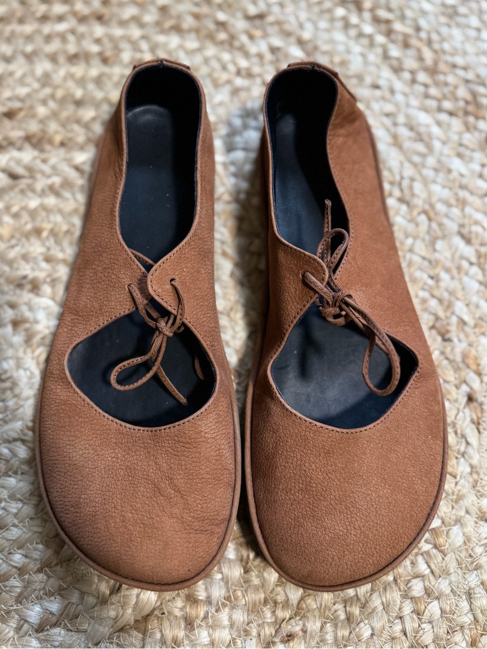 Drifter leather passion flats 40 9 Ginger nubuck natural ties strap womens brown